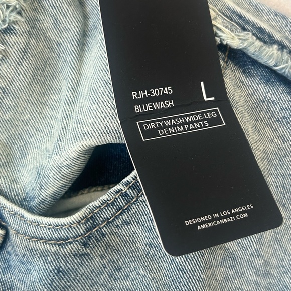 NWT American Bazi Wide-Leg Denim Jeans – Blue Wash - Large - Picture 8 of 9